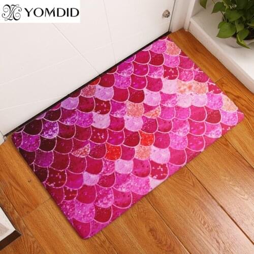 Sequin Printed Floor Carpet Bathroom Kitchen Entrance Non-slip Doormat 40X60cm / 50X80cm Indoor Finished Sequin Carpet Doormat