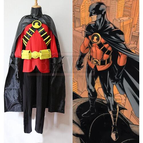 Red Robin Tim Drake Cosplay Damian Costume New Cool Cape Outfits Uniform Halloween