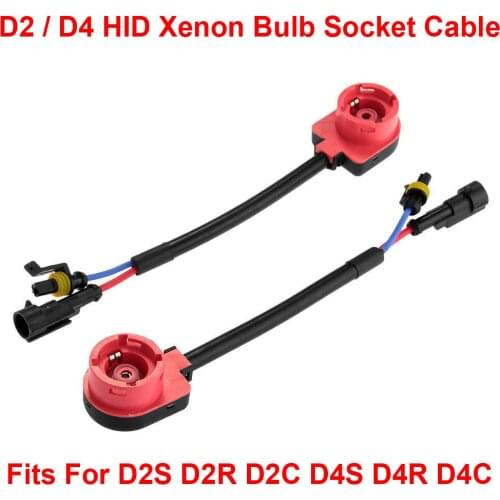 2PCS D2S D2R D2C D4S D4R D4C OEM HID Xenon Headlight Bulbs Ballasts Wire Harness Cable Adapter Holder Wiring Socket Plug N Play
