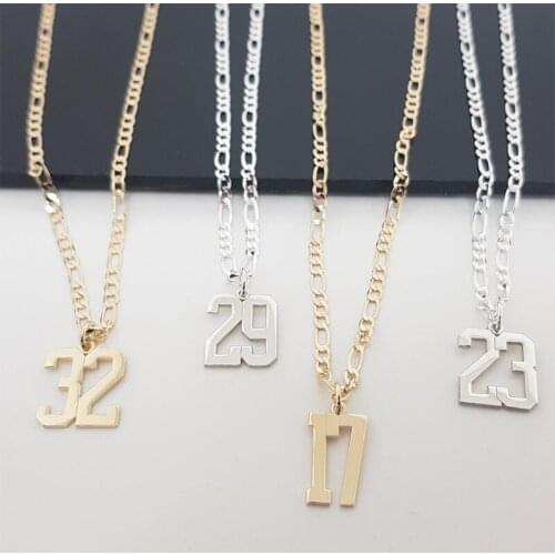 Sports Number Necklace, Number Year Necklace, Custom Lucky Pendant, Custom Number Necklace, Gifts for Mens Sports Enthusiasts