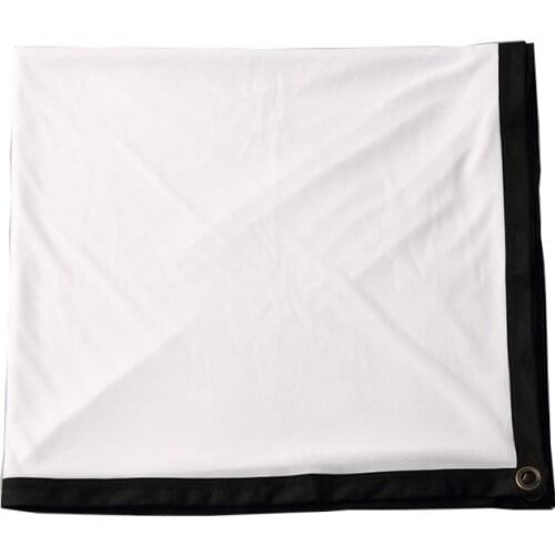 Polyester folding portable simple soft curtain 100 inch 120 inch black and white surface light-resistant projector screen