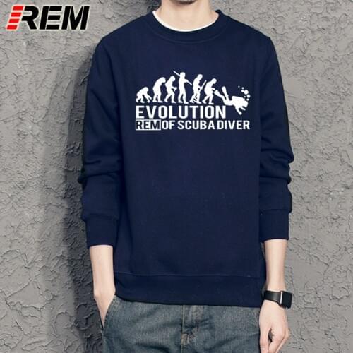 REM EVOLUTION OF SCUBA DIVER dive down flag Dive funny Black Hoodies Mens New Designs Summer Style Sweatshirts
