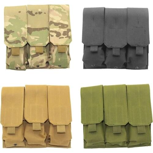 Tactical Magzine Pouch Molle Triple Mag Magazine Bag Holster Round Waist Bag for M15