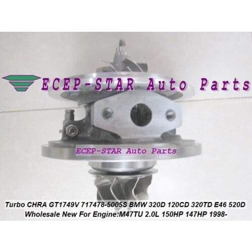 Turbo CHRA Cartridge Turbocharger Core GT1749V 717478-5006S 717478 For BMW 120D 320D 320CD 320TD E46 520D M47TU 2.0L 1998- 150HP