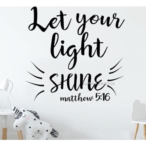 Vinyl Wall Decal Bible Psalm"Let Your Light Shine" Lettering Murals Art Home Wall Decor Wallpapers Inspirational Stickers LC1530