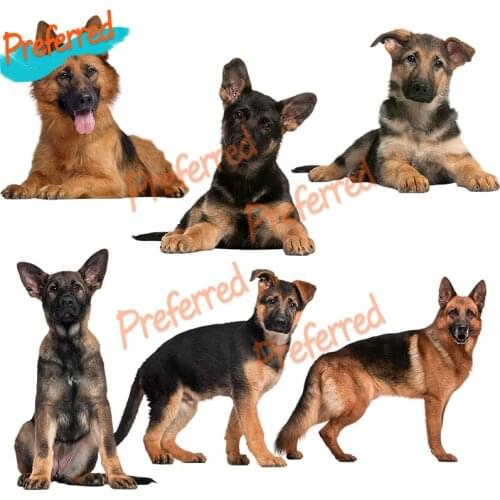 High Quality HD Pixel German Shepherds Waterproof Dog Sticker Vinyl Auto Wrap for Car Hood Laptop Home Decoration Decals
