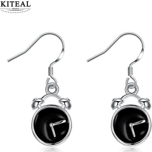 KITEAL 2017 newest silver plated women earrings vintage jewelry oil black filled pendientes to us bear bijouterie