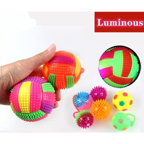 1pcs Dog Toy Soft Rubber Luminous Pet Dog Chewing Elastic Ball Toy Puppy Small Large Dog Squeaky Interactive Toys Random Color