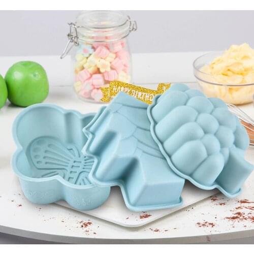 12PCS Cake Christmas Tree Molds Non-stick Cupcake Moulds Assorted Patterns Dessert Tools Silicone Baking Accessories
