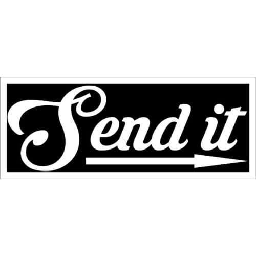 14CM*5.6CM Send It Vinyl Decal Twin Turbo Supercharged Car Sticker Black Silver C10-00956