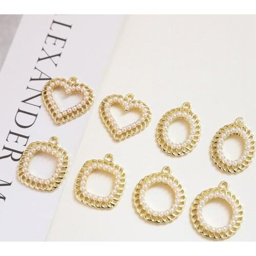 30pcs/lot beads decoration geometry Hollow hearts square ovals rounds shape alloy floating locket charms diy jewelry accessory