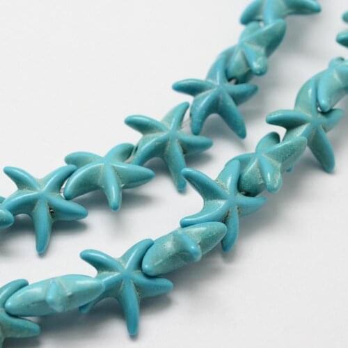 36pcs/strand Synthetic Howlite Beads Dyed Starfish Sea Stars Shape Spacer Beads Charms For DIY Bracelet Necklace Jewelry Making