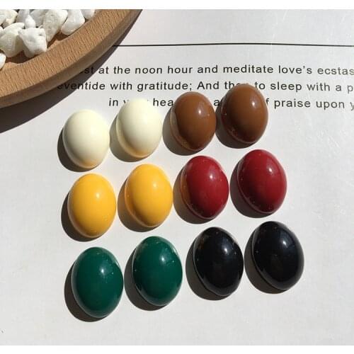 50pcs/lot color printing geometry ovals shape flatback resin beads charms diy jewelry earring/garment pendant accessory