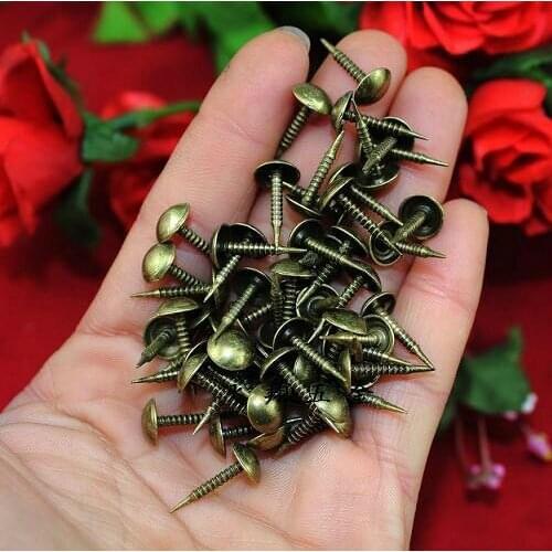 500pcs Diameter 8 * 15MM thread glossy nails antique iron metal nail decoration nail Gift