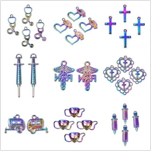 Hospital Series Pendant Charms For Jewelry Making Cross Syringe Face Mask Unique Charm Handmade Necklace Earring DIY Accessories