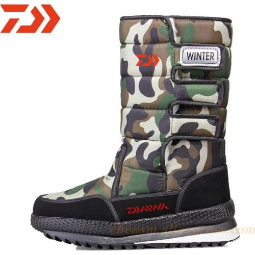 Dawa Men Camouflage Snow Boots Platform Men Winter Fishing Shoes High Quality Warm Non-slip Waterproof Boots for -40 Degrees