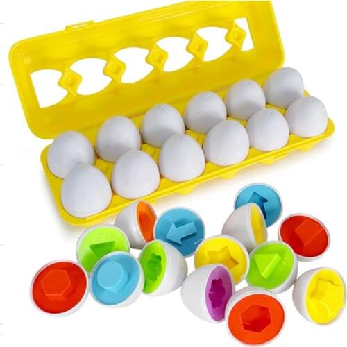 Children Matching Eggs Toddler Toys Color and Shape Recognition Match Toy Early Education Puzzle Toys For Children Freeshipping