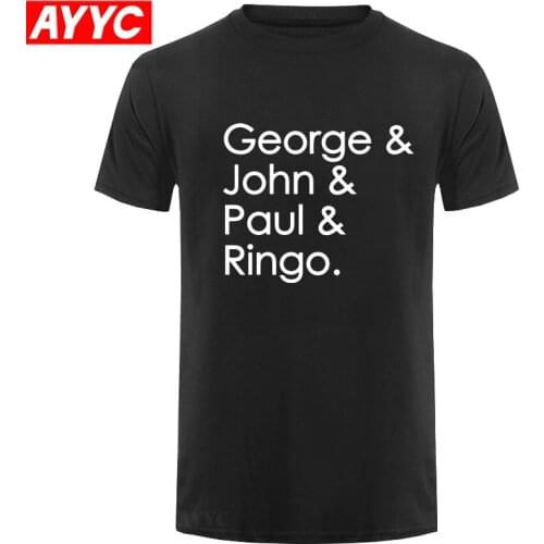 George & John & Paul & Ringo Mens T Shirt 31 Colours Free UK P+P S XXL Print T Shirt Mens Short Sleeve Hot Black Styl