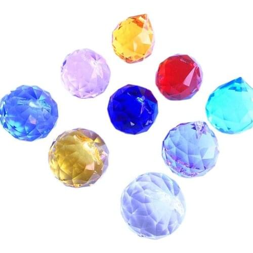 Whole Sale Price 102pcs/lot 30mm Mixed Color Modern Crystal Chandelier Lighting Balls For Holiday Home Decoration Suncatchers