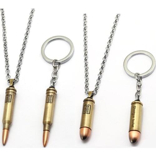 Game PUBG Bullet Necklace Letter 300 Win Mognum High Quality Metal PUBG Keychain Pendant For Men Choker Game Fans Gifts