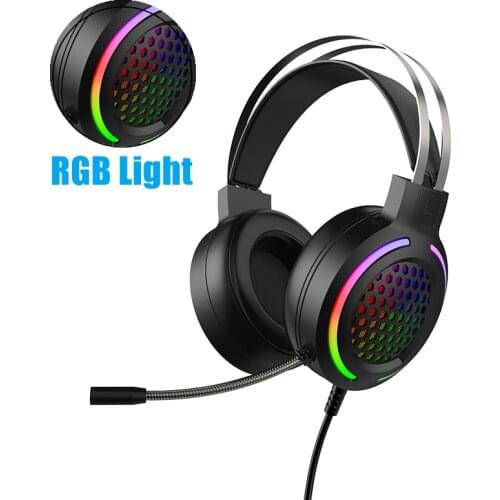 Gaming Headset With Microphone LED Headphones 7.1 USB Wired Earphones With LED Light Earbuds for PC Laptop PS4 Xbox One Computer