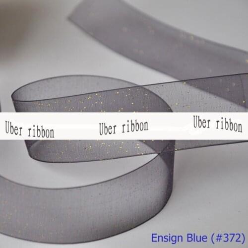[IuBuFiGo] 1"(25mm) Organza Gold Glitter Ribbons Packing Metallic Ribbon 100yardroll/lot