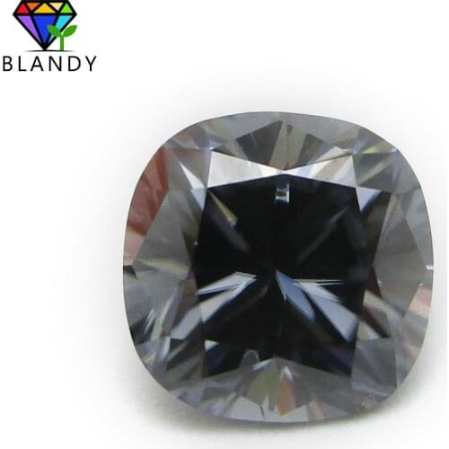 7.0mm Grey Color Stones 6.5mm Cushion Cut Loose Synthetic Moissanites Stone For Jewelry Making