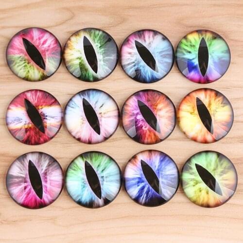 Onwear mix dragon eyes pupil photo round glass cabochon 12mm 16mm 20mm 30mm 8mm diy flatback handmade jewelry accessories
