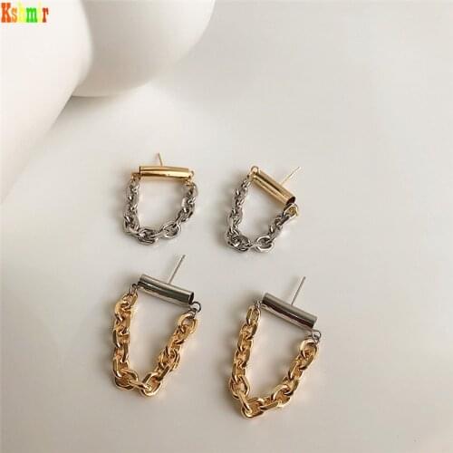 Kshmir New chain tassel earrings female S925 pin simple retro earrings design earrings 2020