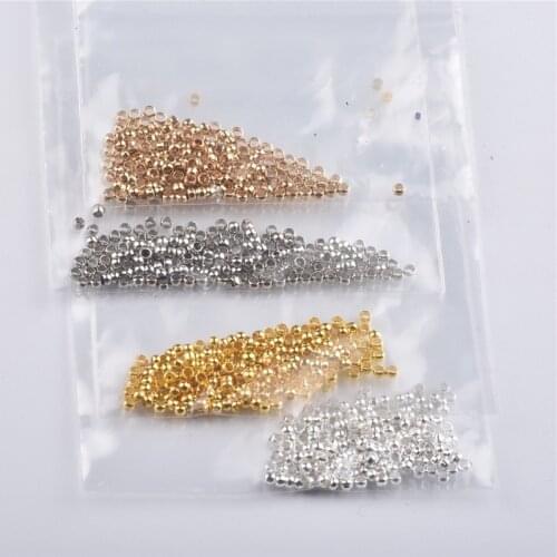 Pick Size 2/2.5/3mm Silver Gold Color Ball Spacer Loose Seed Metal Beads For Jewelry Making Beadwork Needlework DIY Accessories