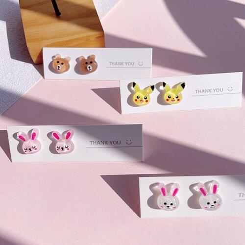 Cartoon Rabbit Bear Stud Earrings for Girls Mini Animal Cute Earring Fashion Jewelry