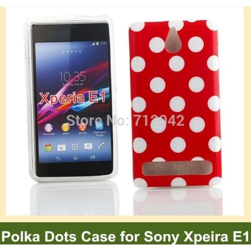 OEEKOI Polka Dots Soft TPU Cover Phone Case for Sony Xperia E1 D2004 D2005 Free Shipping