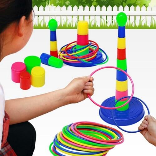 Detachable Quoits Ring Circle Ferrule Toss Game Kit Parent-Child Interactive Educational Toys for Indoor Outdoor Supplies