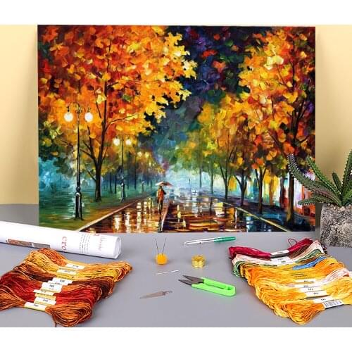 The Way To Hope Printed Water-Soluble Canvas 11CT Cross-Stitch Set DIY Embroidery DMC Threads Hobby Knitting Adults