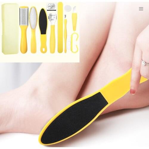9/11 in 1 Professional Foot Care Kit Pedicure Tools Set Stainless Steel Foot Rasp Foot Dead Skin Remover Clean Toenail Care Kit