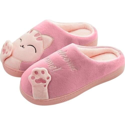 New autumn and winter home cotton shoes lovers with the same paragraph lightweight comfortable non-slip wear couple cotton shoes