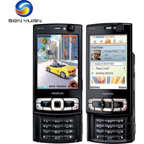 Original Nokia N95 8GB Storage 3G Mobile Phone 2.8'' 5MP Unlocked Nokia N95 Russia&Arabic&Hebrew Keyboard Symbian OS CellPhone