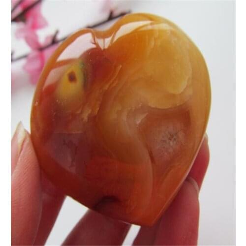 Native Madagascar mineral crystal protostone, agate heart, crystal heart