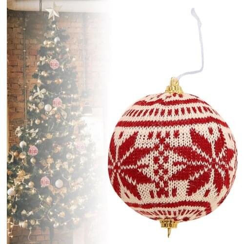 Christmas Ornament Tree Pendant Woolen Yarn Lightweight Foam Knit Balls Ornament Cloth Gift Bag Pendant Knitting Ball Box