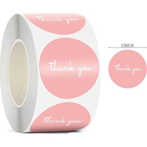 Pink Thank You Sealing Sticker Handmade Crafts Wedding Proposal Decoration Birthday Party Gift Sealing Sticker Baking Sticker