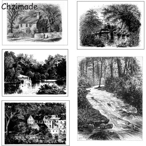 Chzimade Landscape Silicone Clear Stamp Seal 10X15CM For Scrapbooking DIY Cards Making Photo Album Clear Stamps Handmade
