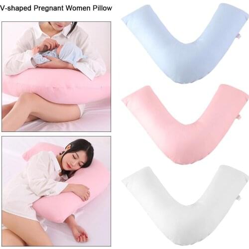 V-shaped Pregnant Women Pillow Side Sleeping Hug Pillow Waist Protection Soft Safe Cushion