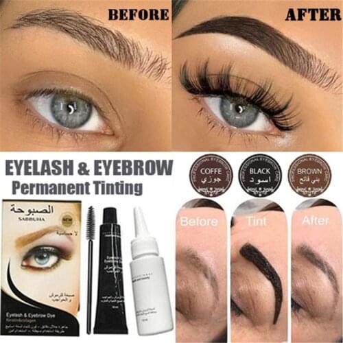 Waterproof Eyelash Eyebrow Dye Tint Gel Long Lasting Professional Eye Brow Mascara Cream Eyebrow Enhancer Gel With Brush 3 color