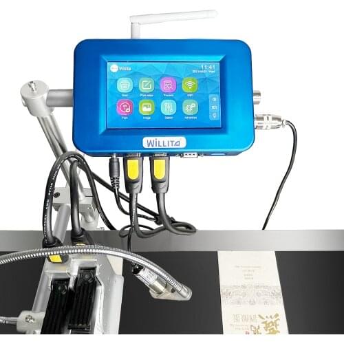 WX-21 High Speed TIJ Online Printer Intelligent Printing Touch Screen QR Coding Code Logo 40 Languages Continuous Inkjet Printer