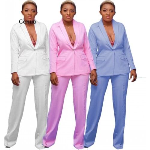 Work Pant Suits Ol 2 Piece Set for Women Business Interview Suit Sets Uniform Smil Blazer and Pencil Pant Office Lady Suits
