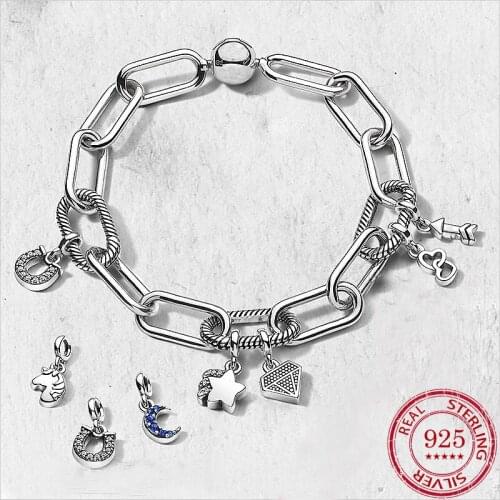 925 Sterling Silver ME Series Red Lips and Eye Charm Pendant fit Pandora Bracelet Pulseras for Women Jewelry