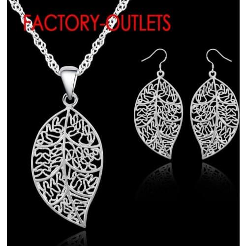 New Arrival 925 Sterling Silver Bridal Jewelry Sets Classic Leaves Design Women Girls Engagement Anniversary Wholesale