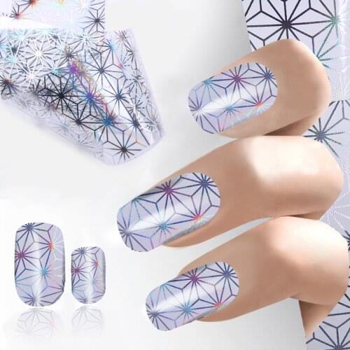 1 PC 100*4cm Laser Nail Foils Colorful Shimmer Transfer Sticker DIY Nail Tips for Nail Decorations