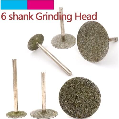 1pcs 6mm Shank Electroplated Thin Slice Diamond Grinding Head Burrs Drill Bit For Jade Dremel Rotary Accessory Cutting Tools KBP