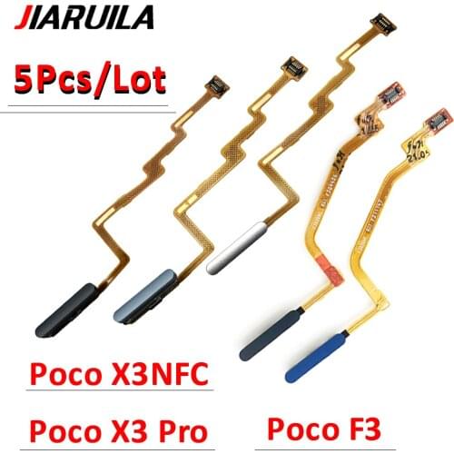 5Pcs/Lot,New For Xiaomi Poco X3 NFC Home Button Fingerprint Touch ID Sensor Connector Flex Cable